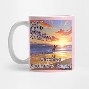 Beach vibes, summer vibes, holidays, vacation, graduation day, Graduation 2024, class of 2024, birthday gift, Father's day, Surf, Sand, and Sunsets! gifts for grads! Mug